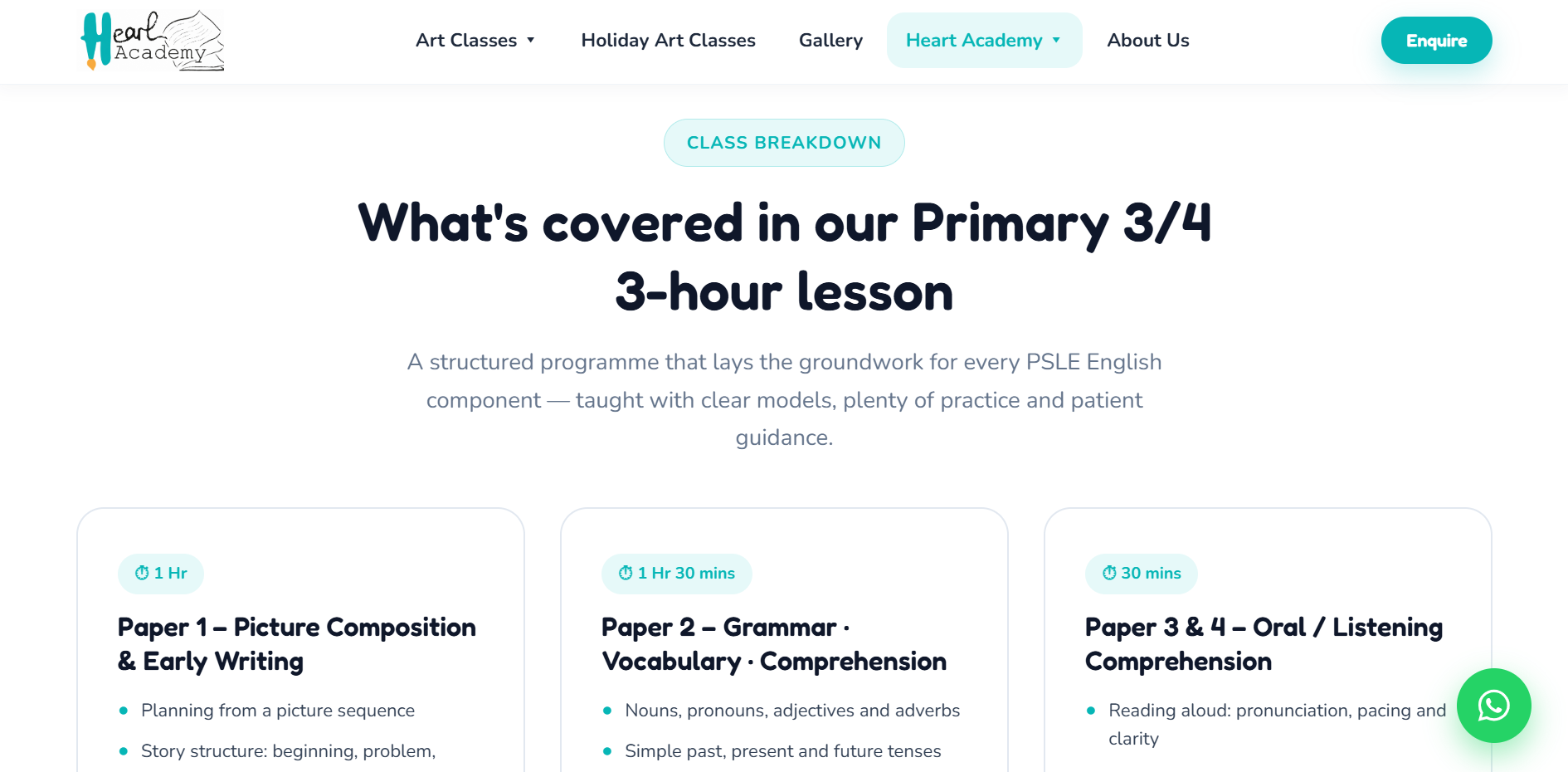 heART Studio - Art school website screenshot 12